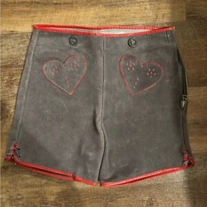 Gray Heart-Embellished Women's Shorts